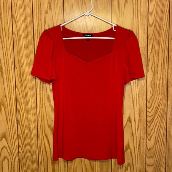 Express Tops - 🔥Express Red Top - Short Sleeve - Womens Size Large